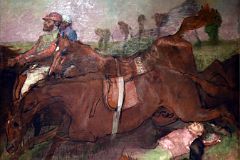 Edgar Degas 1866 Reworked 1880-81 and 1897 Scene from the Steeplechase - The Fallen Jockey From Washington National Gallery of Art At New York Met Breuer Unfinished.jpg